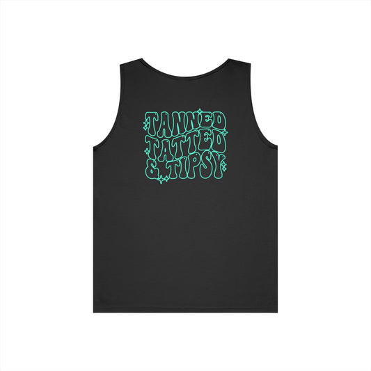 Unisex Heavy Cotton Tank Top - Tanned Tatted & Tipsy Graphic Tee