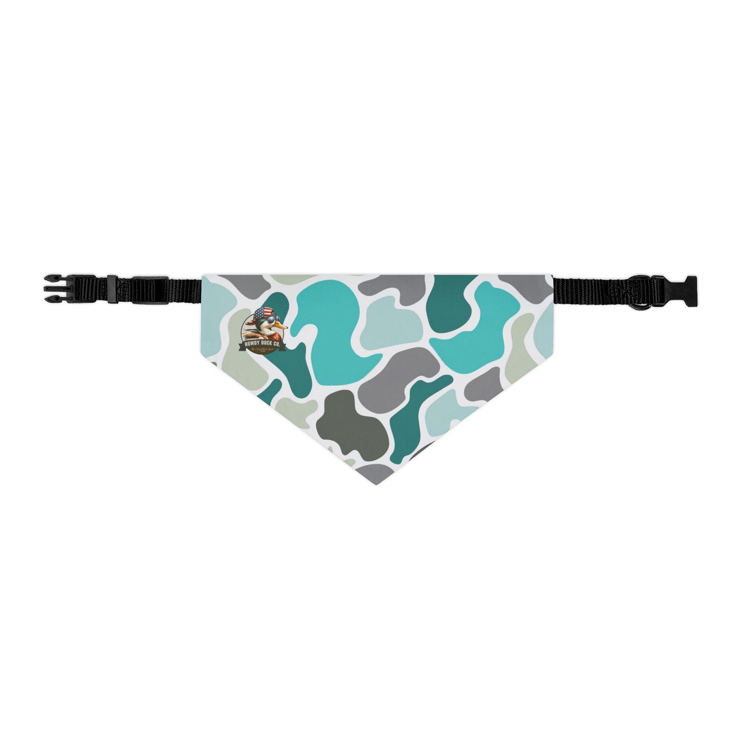 Stylish Turquoise Camo Pet Bandana Collar for Dogs - Perfect for Outings and Celebrations