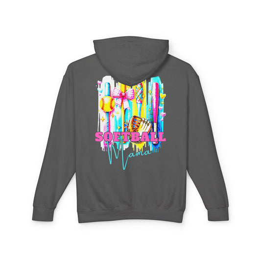Fun Softball Mama Hoodie – Lightweight Unisex Sweatshirt for Game Days