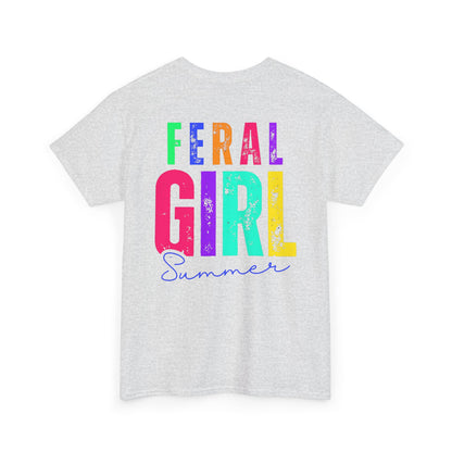 Feral Girl Summer Tee, Trendy Unisex T-Shirt, Casual Summer Wear, Gift for Friends, Festival Outfit, Playful Graphic Tee