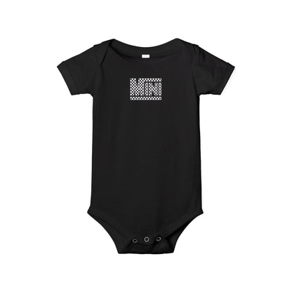 Racing Checkered Flag - Mini - Short sleeve Baby Onesie