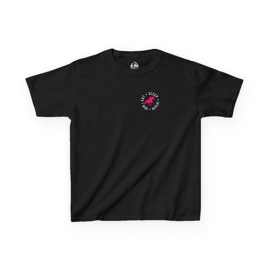Kids Horse Riding Tee- Eat Sleep Ride Horses Repeat