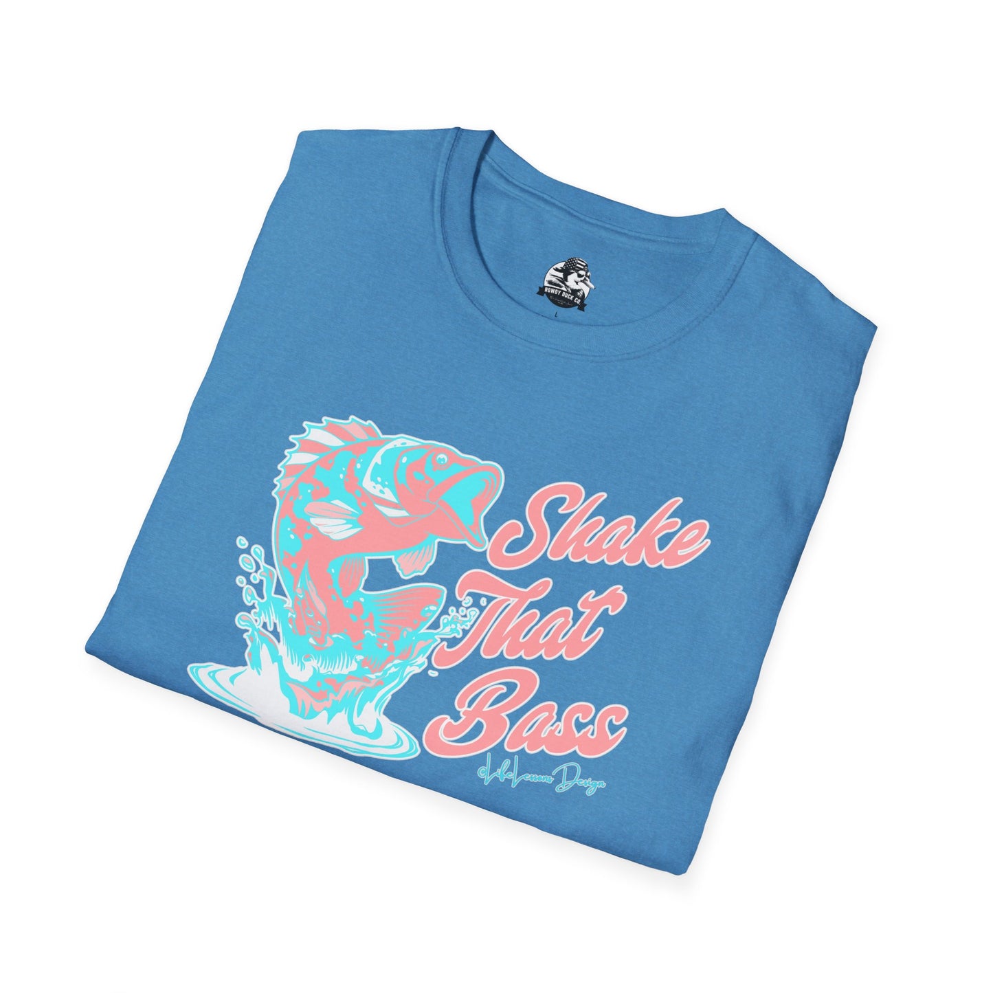 Shake That Bass Unisex Softstyle T-Shirt - Fun Fishing Graphic Tee