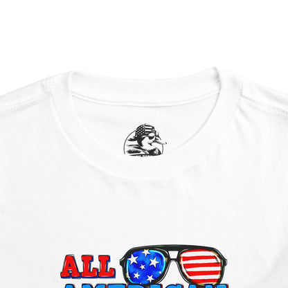 All American Boy Toddler Tee, Kids Patriotic Shirt, July 4th Outfit, Toddler Summer T-Shirt, USA Pride Apparel