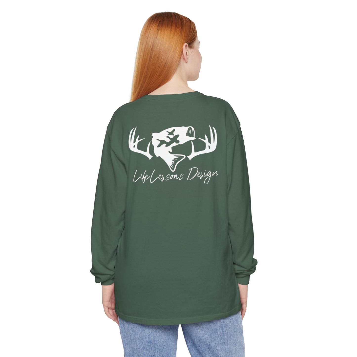 Life Lessons Design fishing & Hunting Long Sleeve Tee
