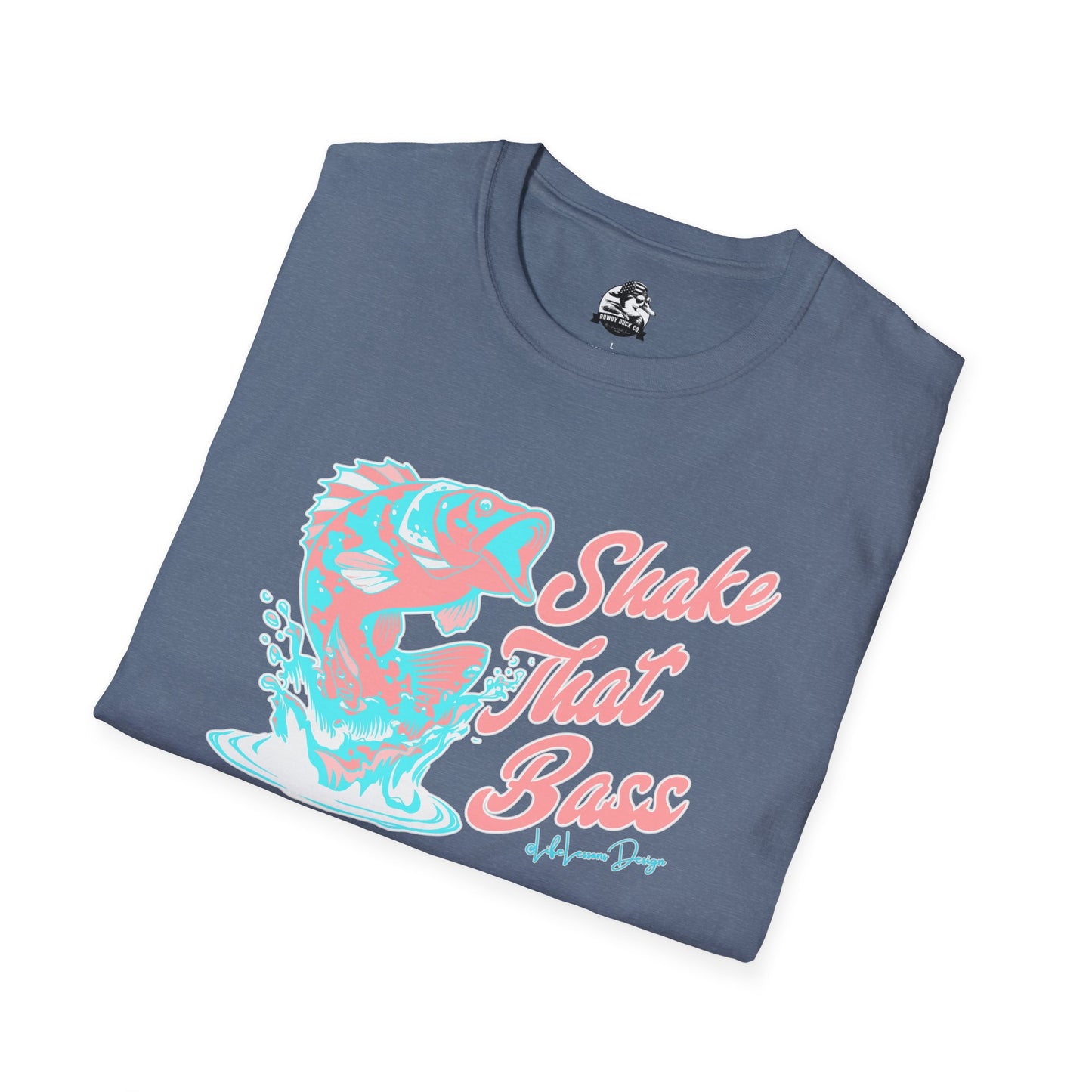 Shake That Bass Unisex Softstyle T-Shirt - Fun Fishing Graphic Tee