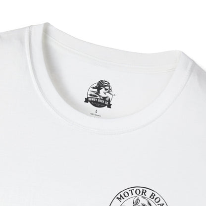 Motor Boat Captain Unisex Softstyle T-Shirt - Nautical Adventure Tee
