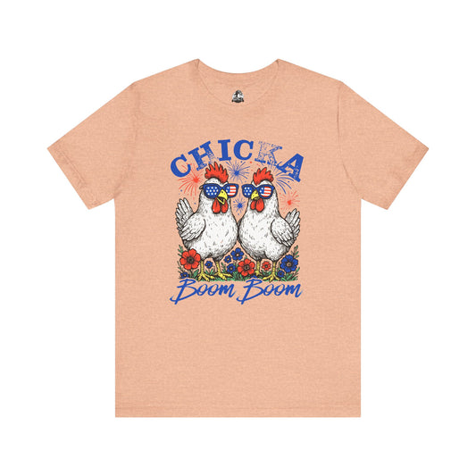 Chic Chicken Graphic Tee, Fun Unisex T-Shirt, Summer Fashion, Gift for Farm Lovers, Quirky Casual Wear, Boho Style