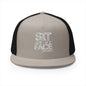 Funny Embroidered 5 Panel Flat Bill Trucker Cap - 'Sit On My Face'