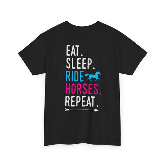 'Eat Sleep Ride Horses Repeat' Adult Graphic Tee