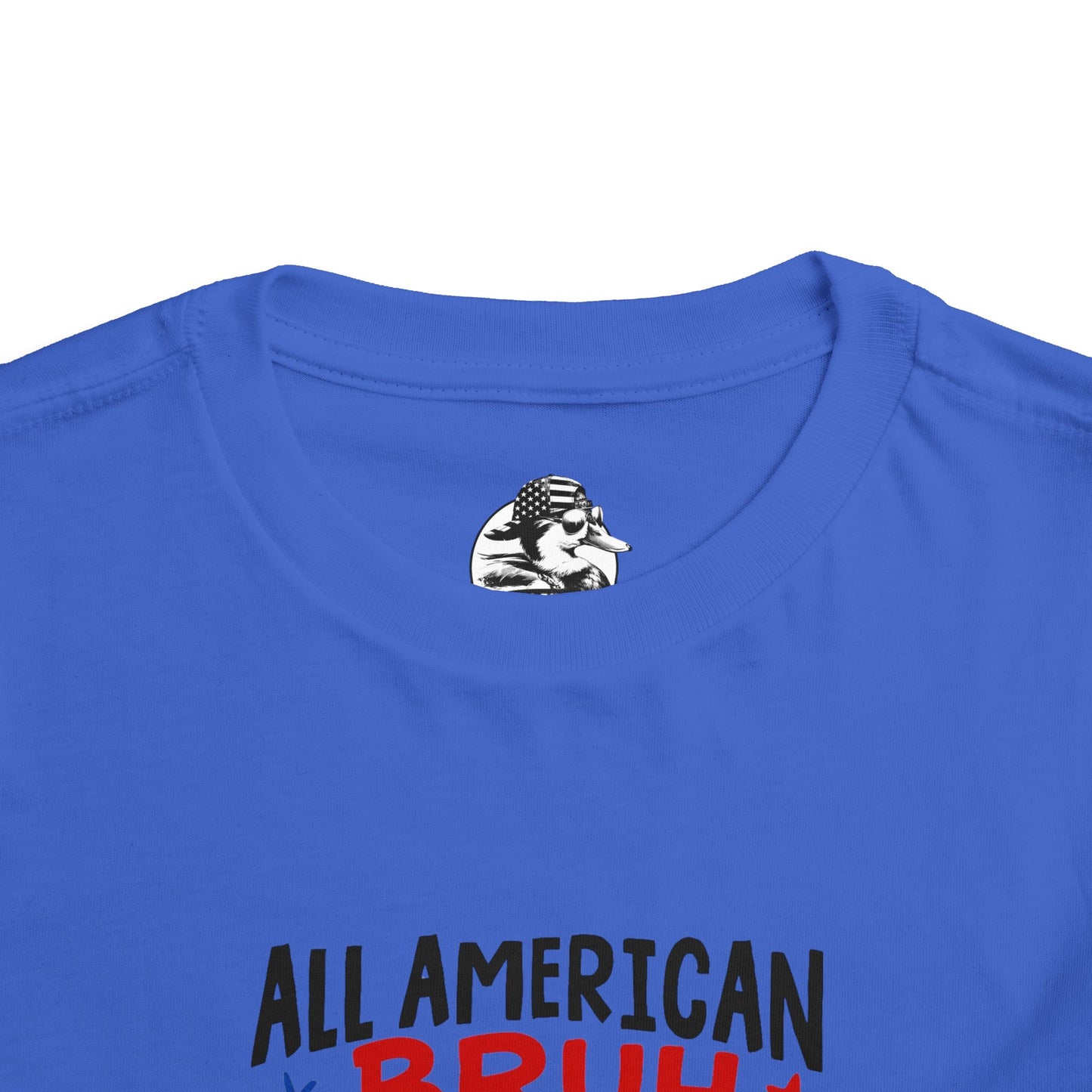 All American Bruh Toddler Tee, Cute Kids Shirt, Patriotic Toddler Outfit, 4th of July Apparel, Funny Duck Graphic Tee