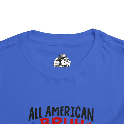 All American Bruh Toddler Tee, Cute Kids Shirt, Patriotic Toddler Outfit, 4th of July Apparel, Funny Duck Graphic Tee