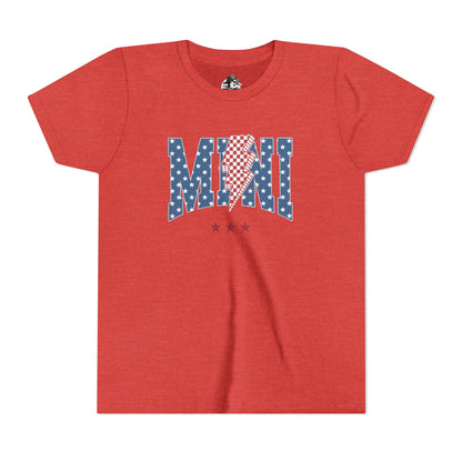Patriotic Youth Tee, Kids 4th of July Shirt, Mini American Flag T-Shirt, Summer Playwear, Independence Day Gift