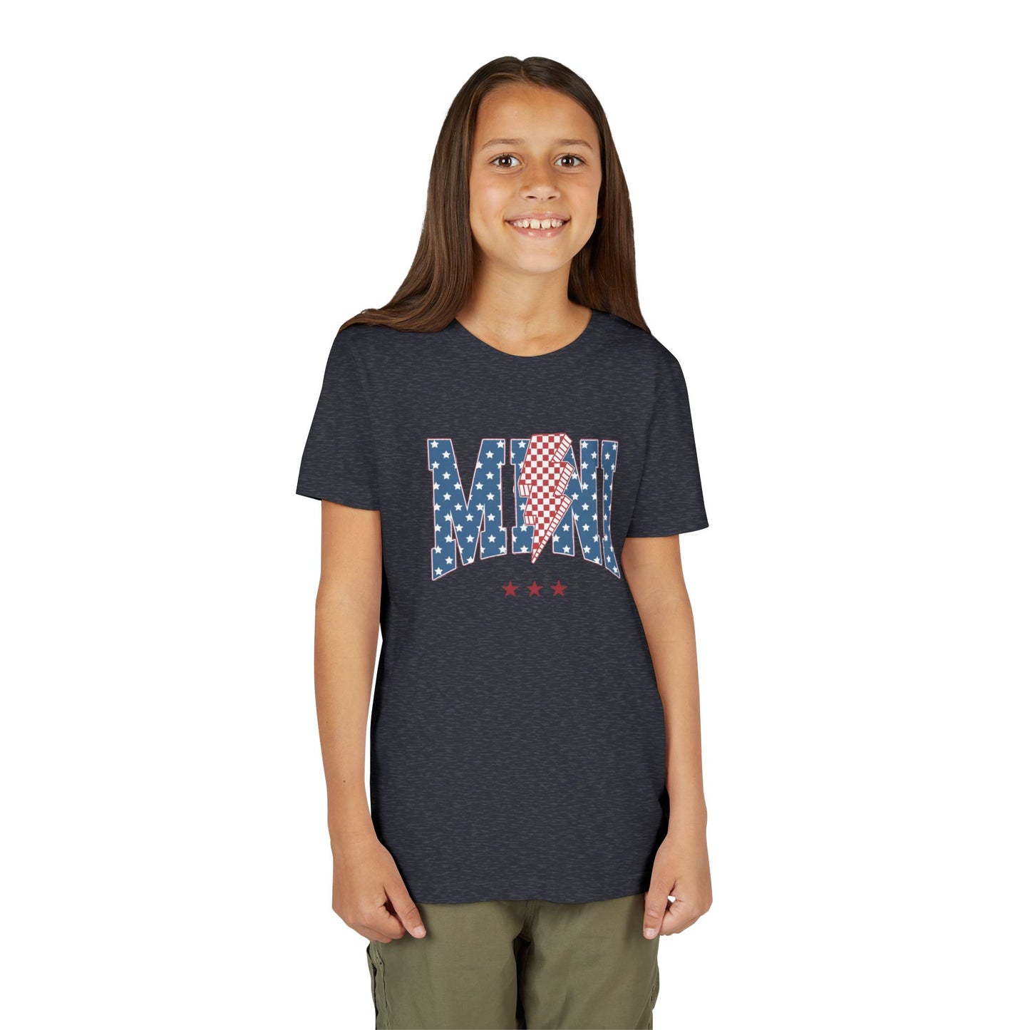Patriotic Youth Tee, Kids 4th of July Shirt, Mini American Flag T-Shirt, Summer Playwear, Independence Day Gift