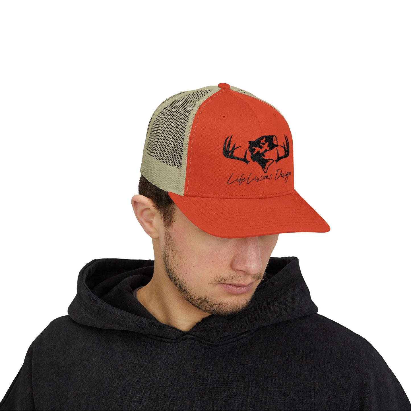 Rustic Outdoor Snapback Trucker Cap with Antler Design, Hunter's Hat, Camping Gear, Gift for Outdoorsman, Casual Summer Accessory
