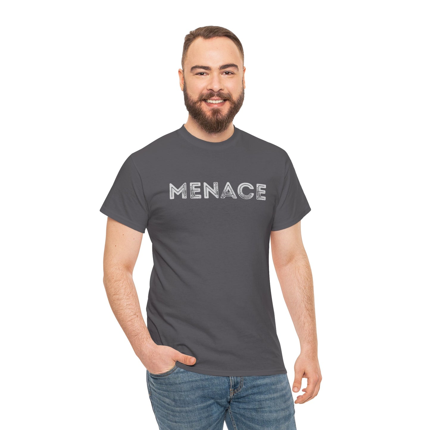 Menace Graphic Unisex Heavy Cotton Tee | Trendy Casual Wear, Gift for Friends, Street Style, Everyday Essential