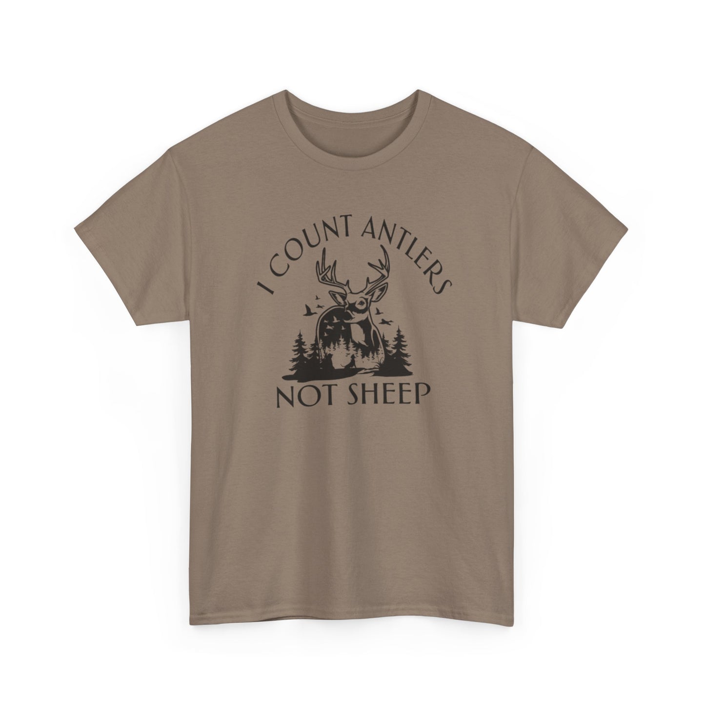 I Count Antlers Not Sheep Graphic Tee