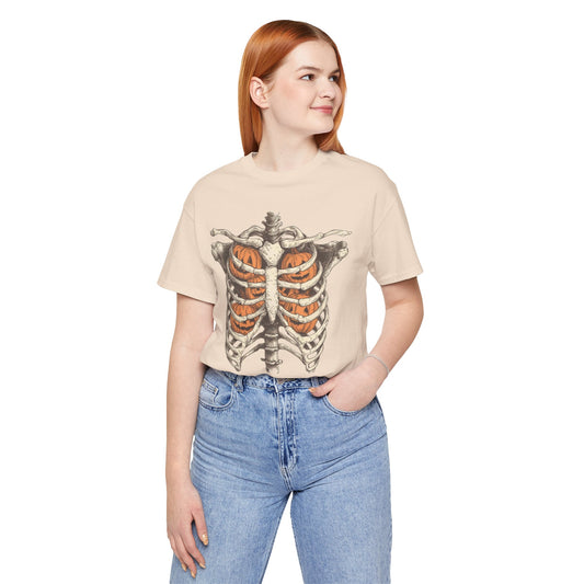 Adult spooky skeleton tee