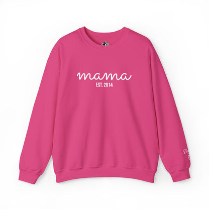 Custom Embroidered Mama Cursive Fleece Crewneck