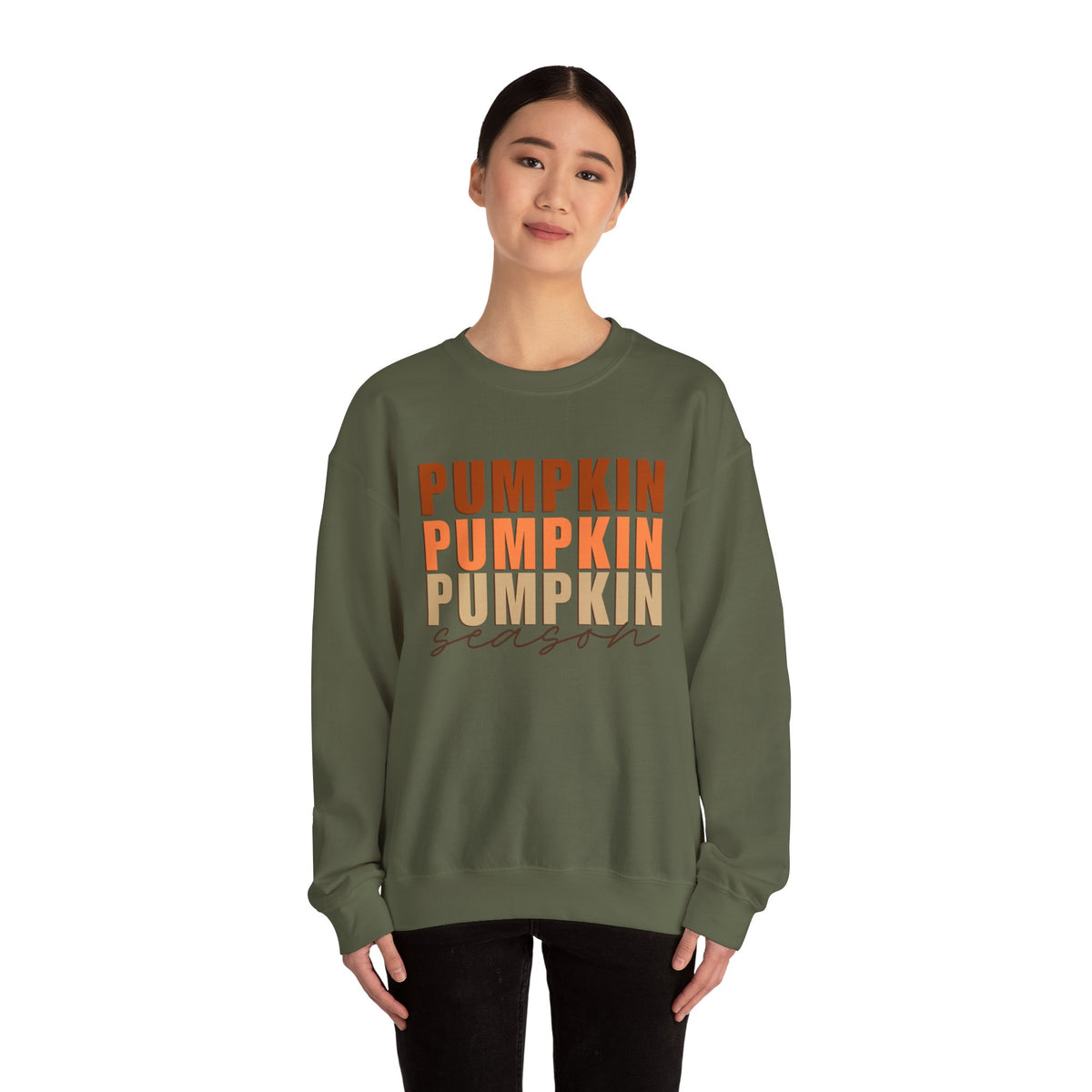 Pumpkin Season Stacked Fleece Crewneck