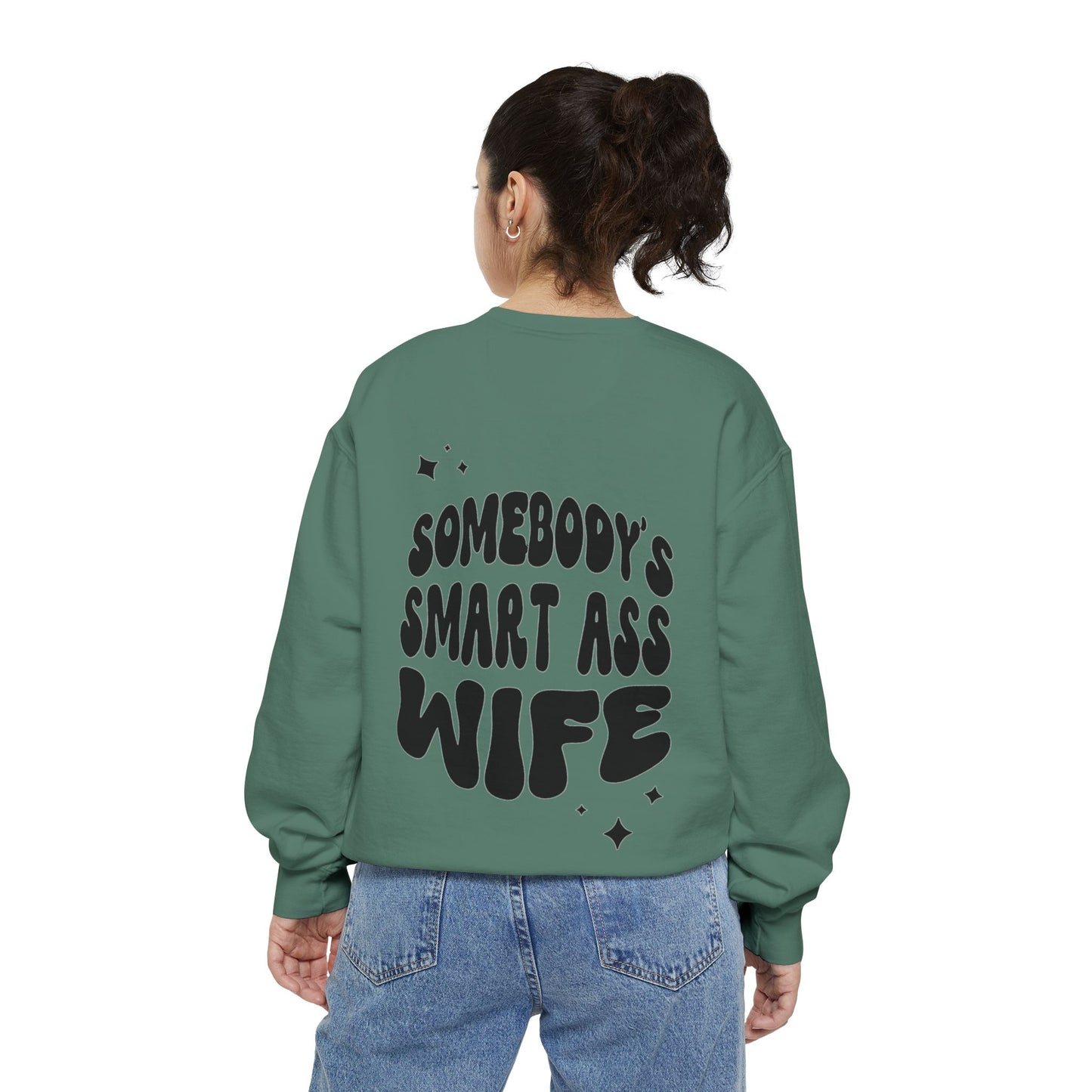 Comfort Colors Graphic Fleece Crewneck - Somebodies Smart Ass Wife