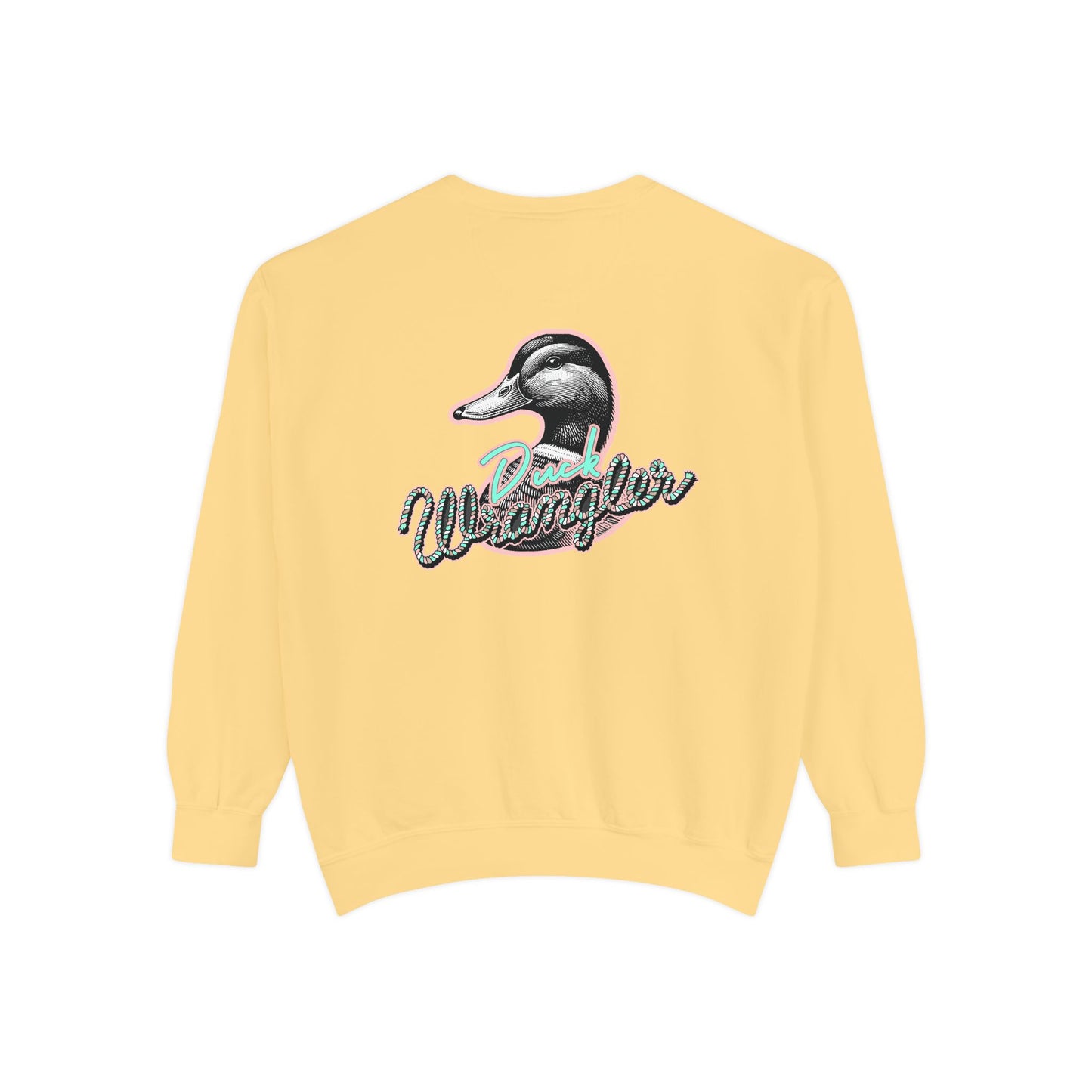 Duck Wrangler Unisex Sweatshirt - Cozy and Vibrant Garment-Dyed Crewneck