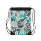 Stylish Turquoise Camo Drawstring Bag for Outdoor Adventures