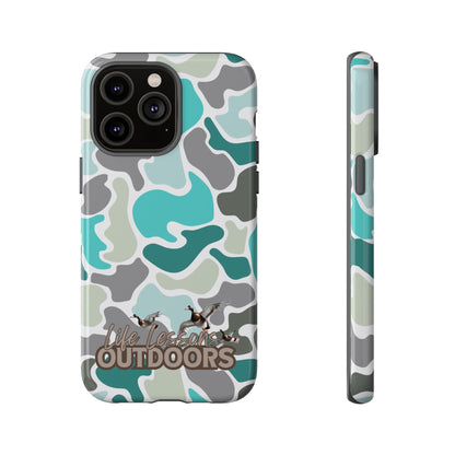 Turqoise old school camo Phone Case - Life Lessons Outdoors