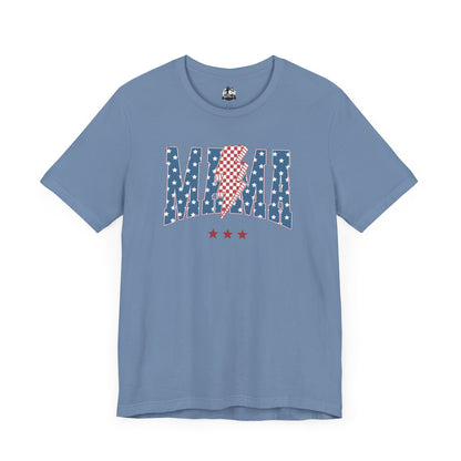 Comfy Women's Graphic tee - Mama -Stars & stripes -lightning bolt