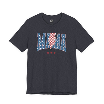 Comfy Women's Graphic tee - Mama -Stars & stripes -lightning bolt