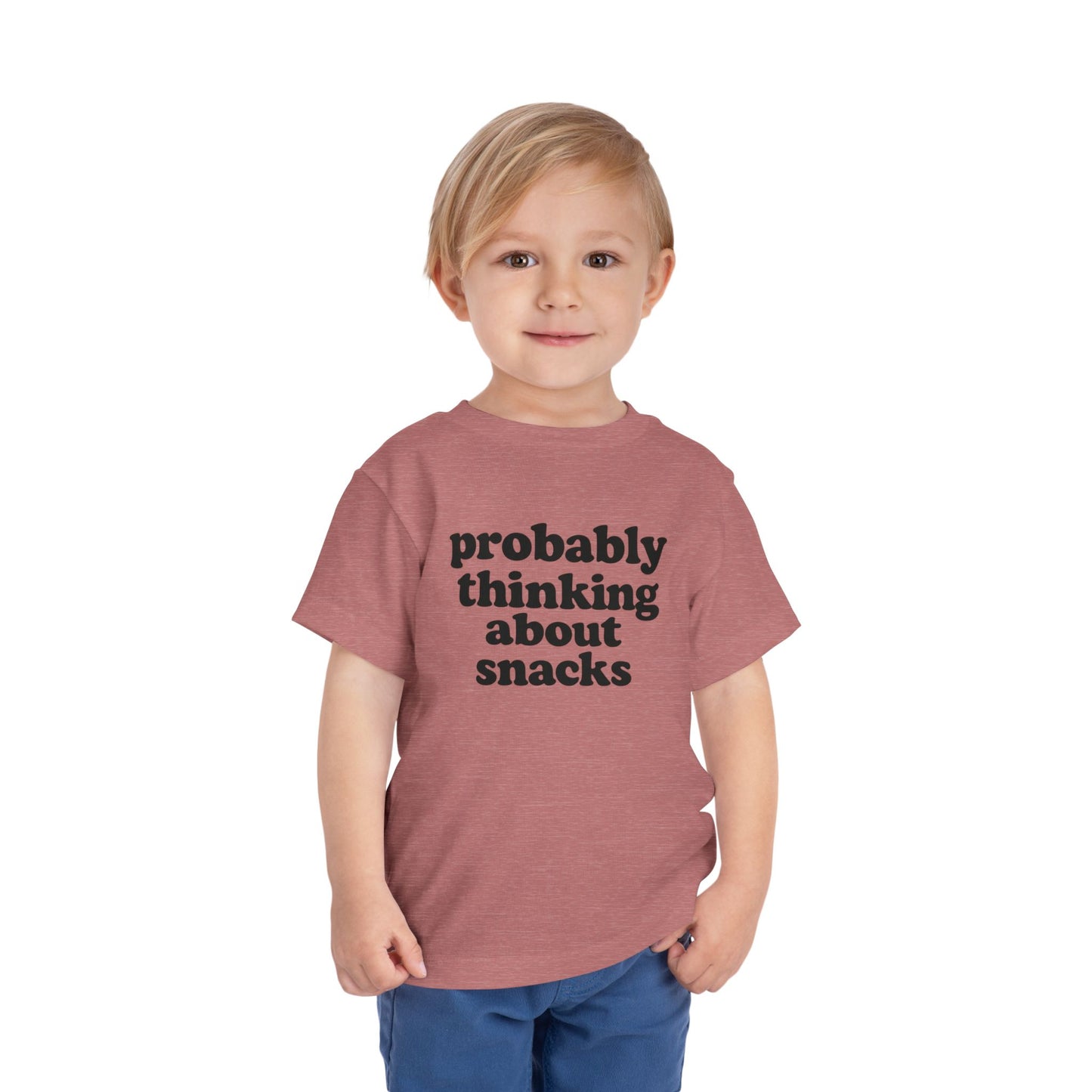 Toddler Tee - "Probably Thinking About Snacks" Cute Kid Graphic Shirt