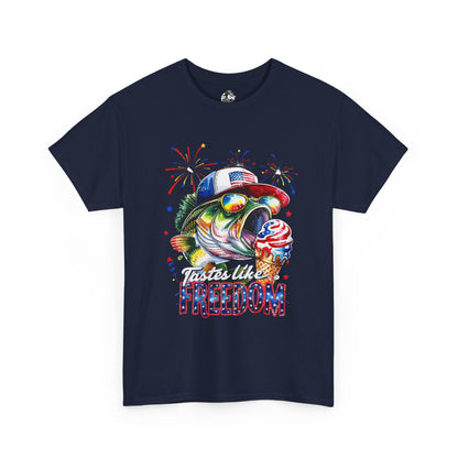Patriotic Fishing Tee, Fourth of July Shirt, Freedom T-Shirt, Summer Adventure Apparel, Fishing Lover Gift