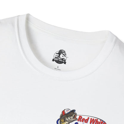 Fishing Enthusiast T-Shirt, Casual Summer Tee, Gift for Anglers, Outdoor Adventure Shirt, Red White & Bruh Design