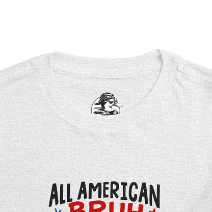 All American Bruh Toddler Tee, Cute Kids Shirt, Patriotic Toddler Outfit, 4th of July Apparel, Funny Duck Graphic Tee
