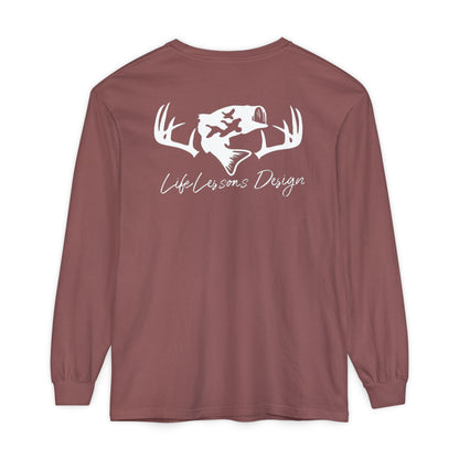 Life Lessons Design fishing & Hunting Long Sleeve Tee