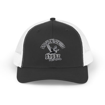 Dad in the streets, Daddy in the sheets - Embroidered Mesh Snapback Hat