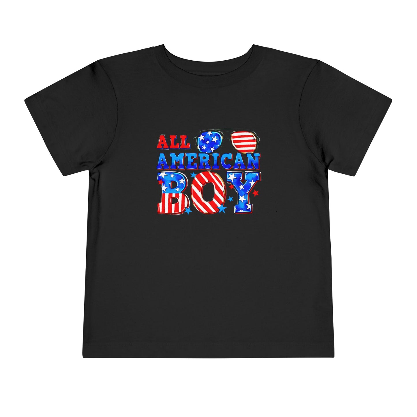 All American Boy Toddler Tee, Kids Patriotic Shirt, July 4th Outfit, Toddler Summer T-Shirt, USA Pride Apparel