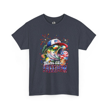 Patriotic Fishing Tee, Fourth of July Shirt, Freedom T-Shirt, Summer Adventure Apparel, Fishing Lover Gift