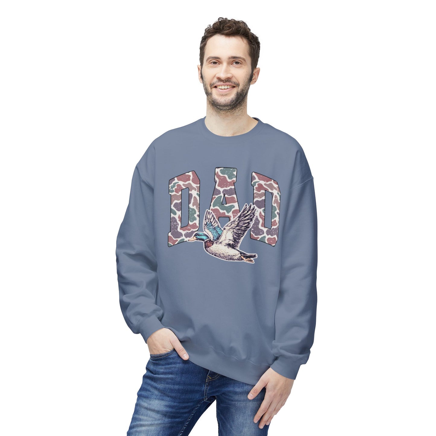 Camouflage Dad Duck Softstyle Sweatshirt