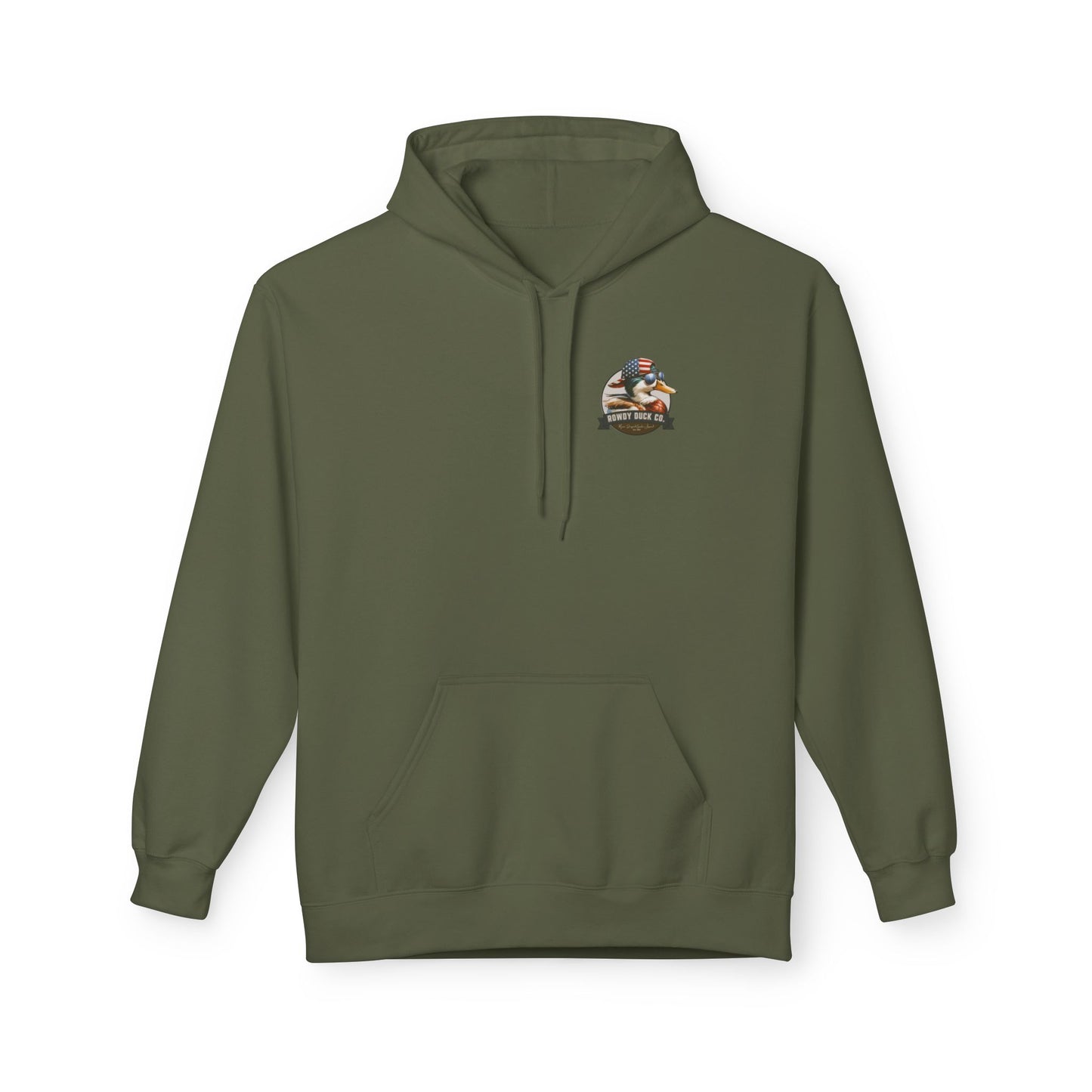 Patriotic Duck Hoodie, Fun Casual Wear for Outdoors, Gift for Animal Lovers, Unique Hoodie for Holidays, Comfy Everyday Style
