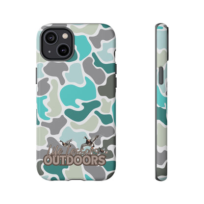 Turqoise old school camo Phone Case - Life Lessons Outdoors