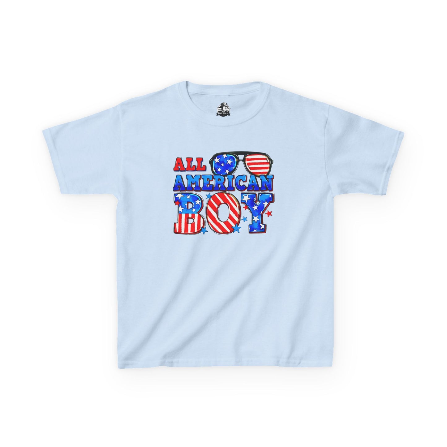 All American Boy Kids Tee, Patriotic T-Shirt, 4th of July Outfit, Independence Day Gift, Summer Kids Clothing