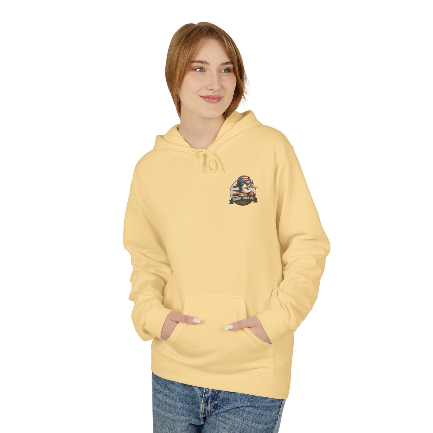 Patriotic Duck Hoodie, Fun Casual Wear for Outdoors, Gift for Animal Lovers, Unique Hoodie for Holidays, Comfy Everyday Style
