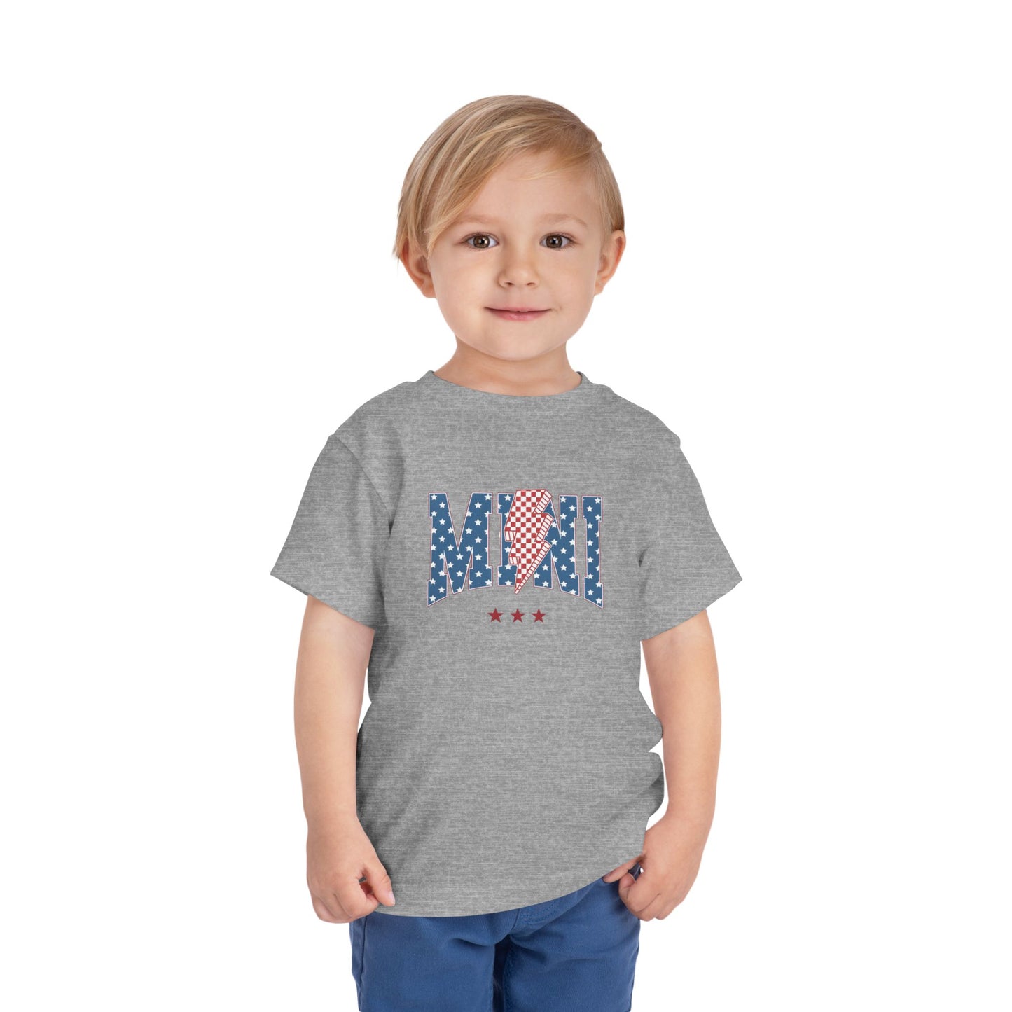 Mini USA Stars Toddler Tee, Perfect for 4th of July, Independence Day, Baby Shower Gift, Picnic, Toddler Playwear, Kids Apparel