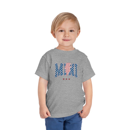 Mini USA Stars Toddler Tee, Perfect for 4th of July, Independence Day, Baby Shower Gift, Picnic, Toddler Playwear, Kids Apparel