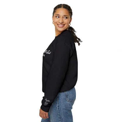 Custom Embroidered Mama Cursive Fleece Crewneck