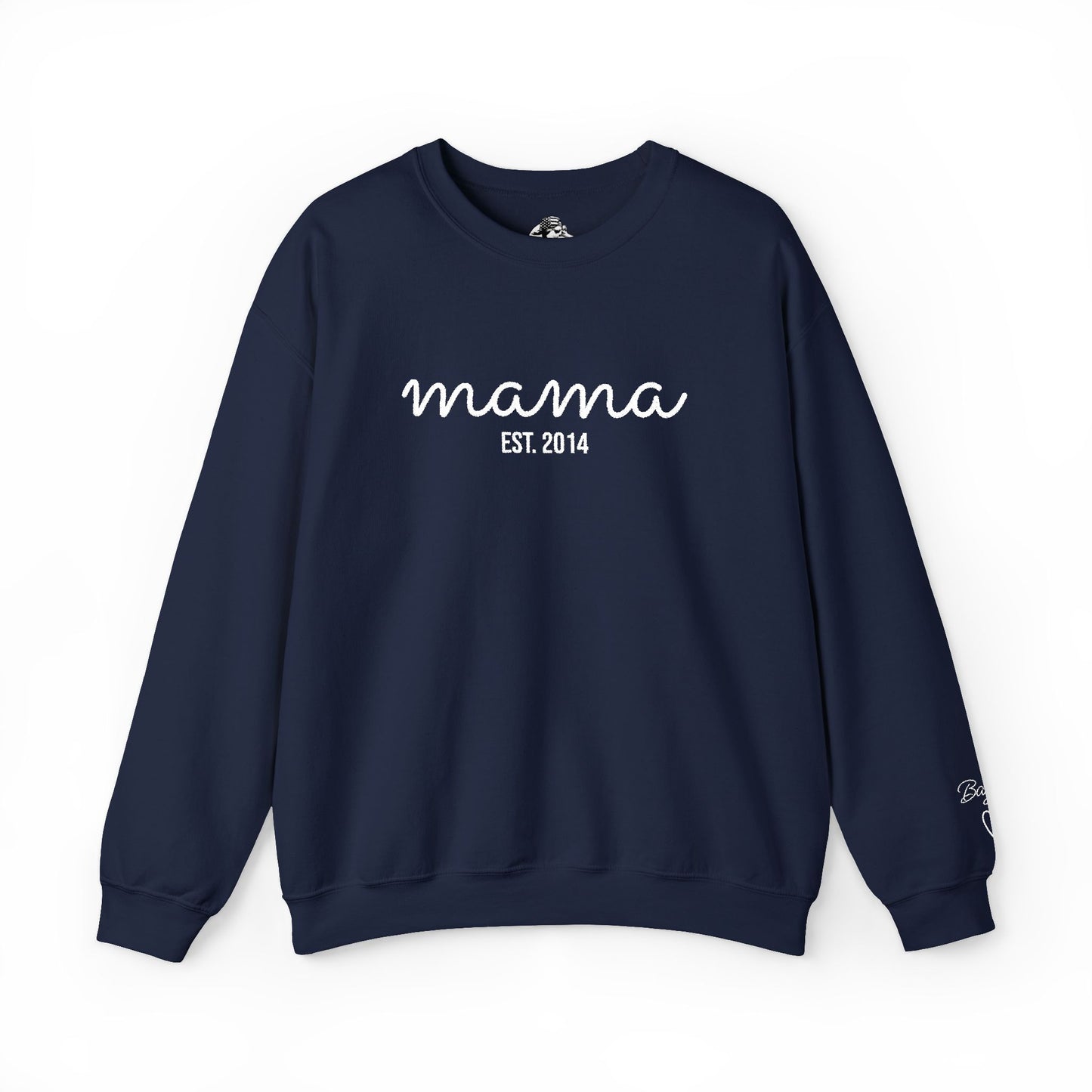 Custom Embroidered Mama Cursive Fleece Crewneck