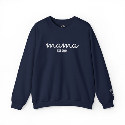 Custom Embroidered Mama Cursive Fleece Crewneck