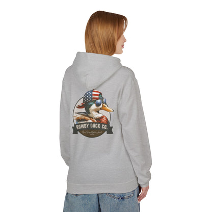 Patriotic Duck Hoodie, Fun Casual Wear for Outdoors, Gift for Animal Lovers, Unique Hoodie for Holidays, Comfy Everyday Style