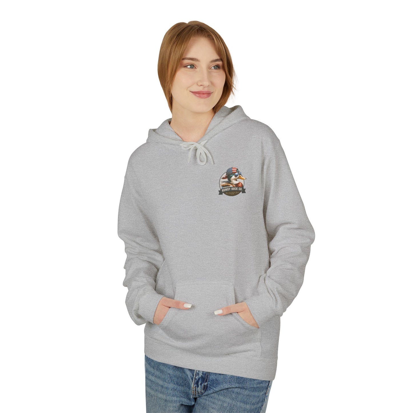 Patriotic Duck Hoodie, Fun Casual Wear for Outdoors, Gift for Animal Lovers, Unique Hoodie for Holidays, Comfy Everyday Style